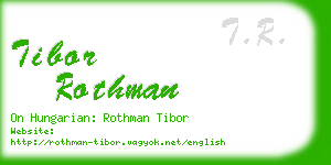 tibor rothman business card
